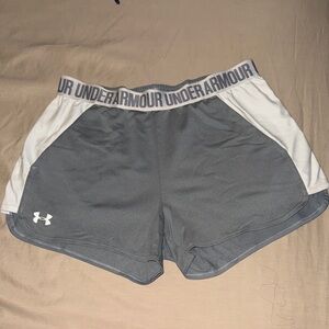 Under Armour Women's Athletic Shorts in Gray and White